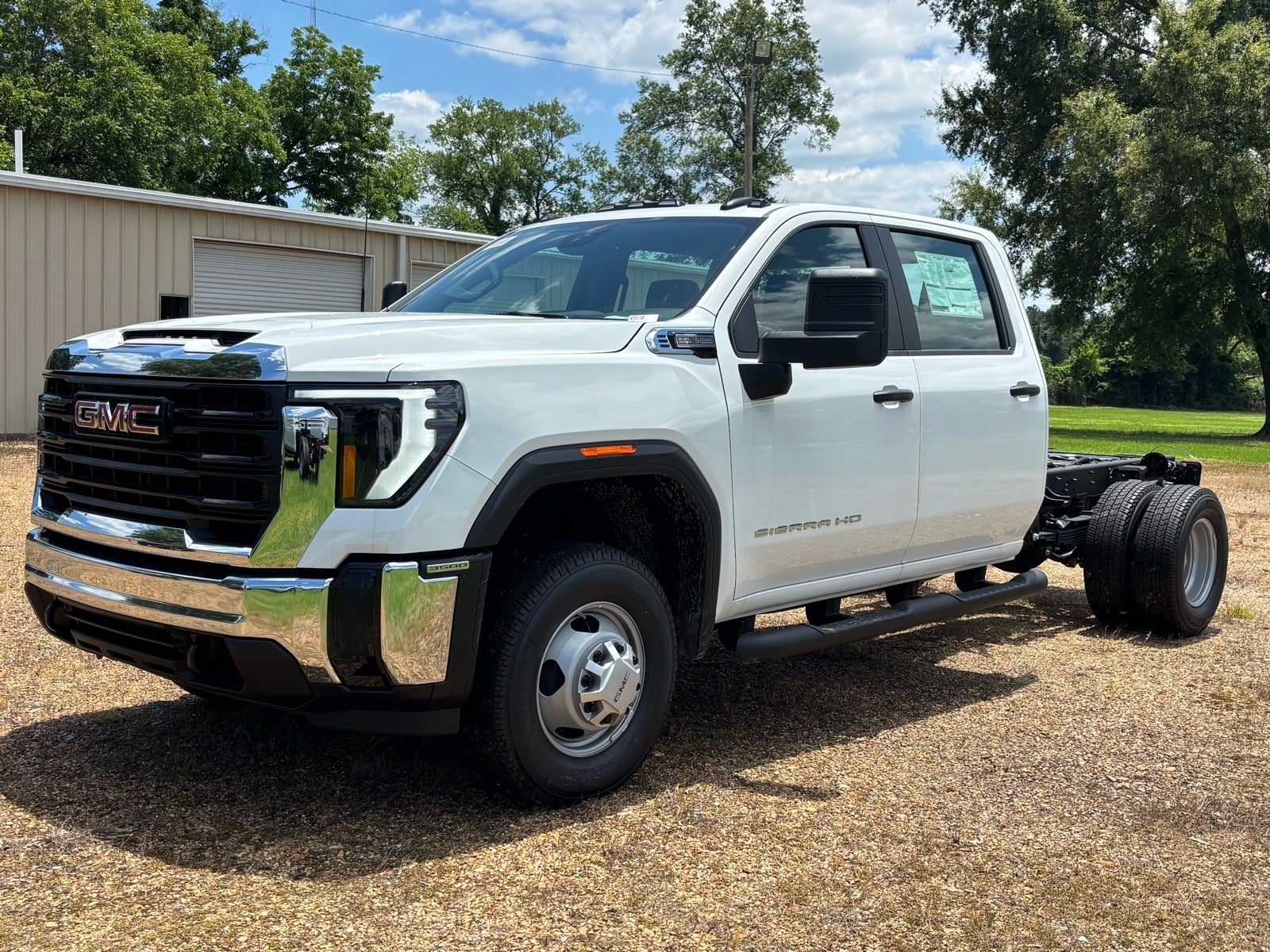 2026 GMC Sierra 3500 HD Chassis Cab Pro in Summit White — front three-quarter view
