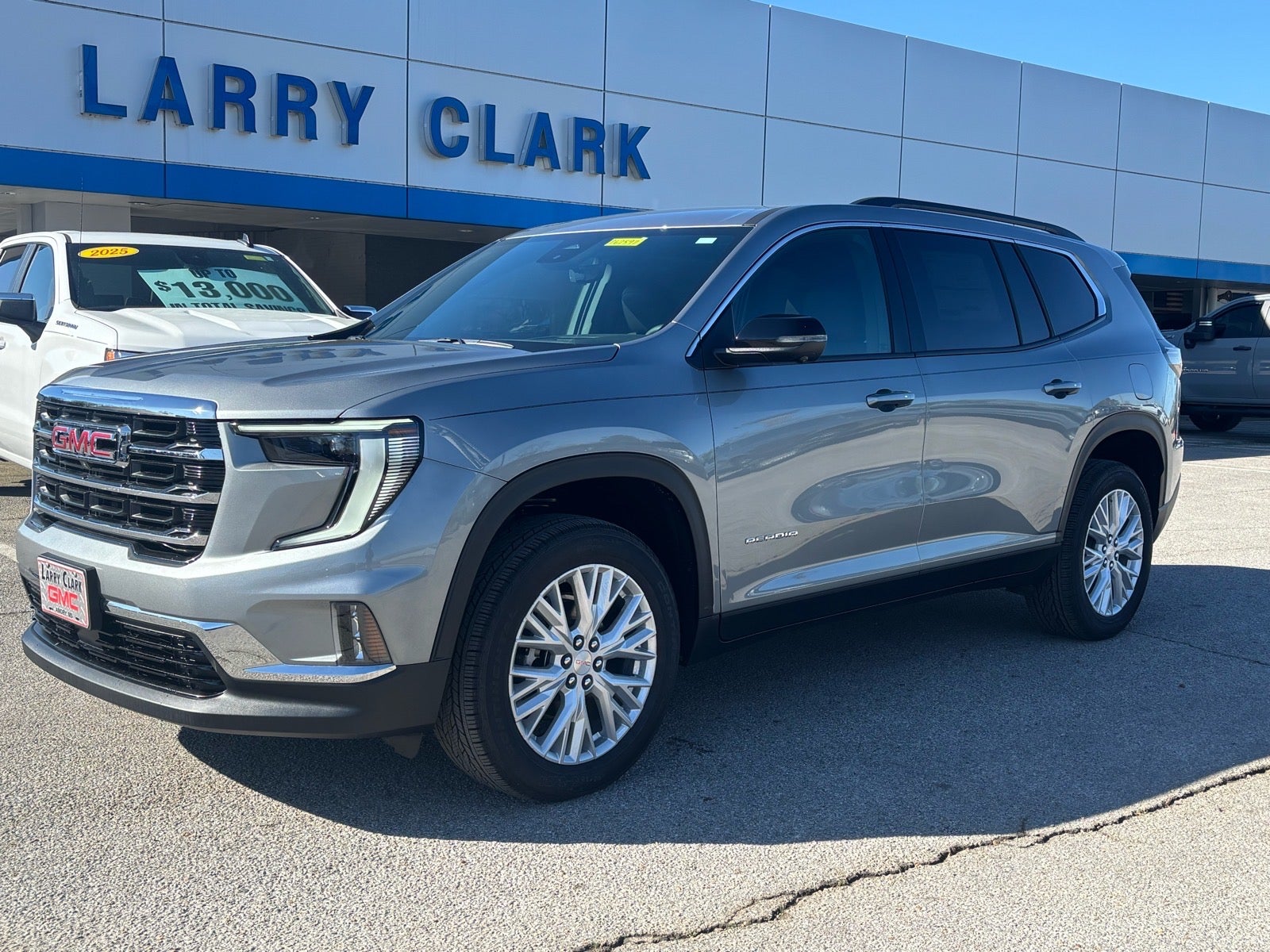 2026 GMC Acadia Elevation in Sterling Metallic — front three-quarter view