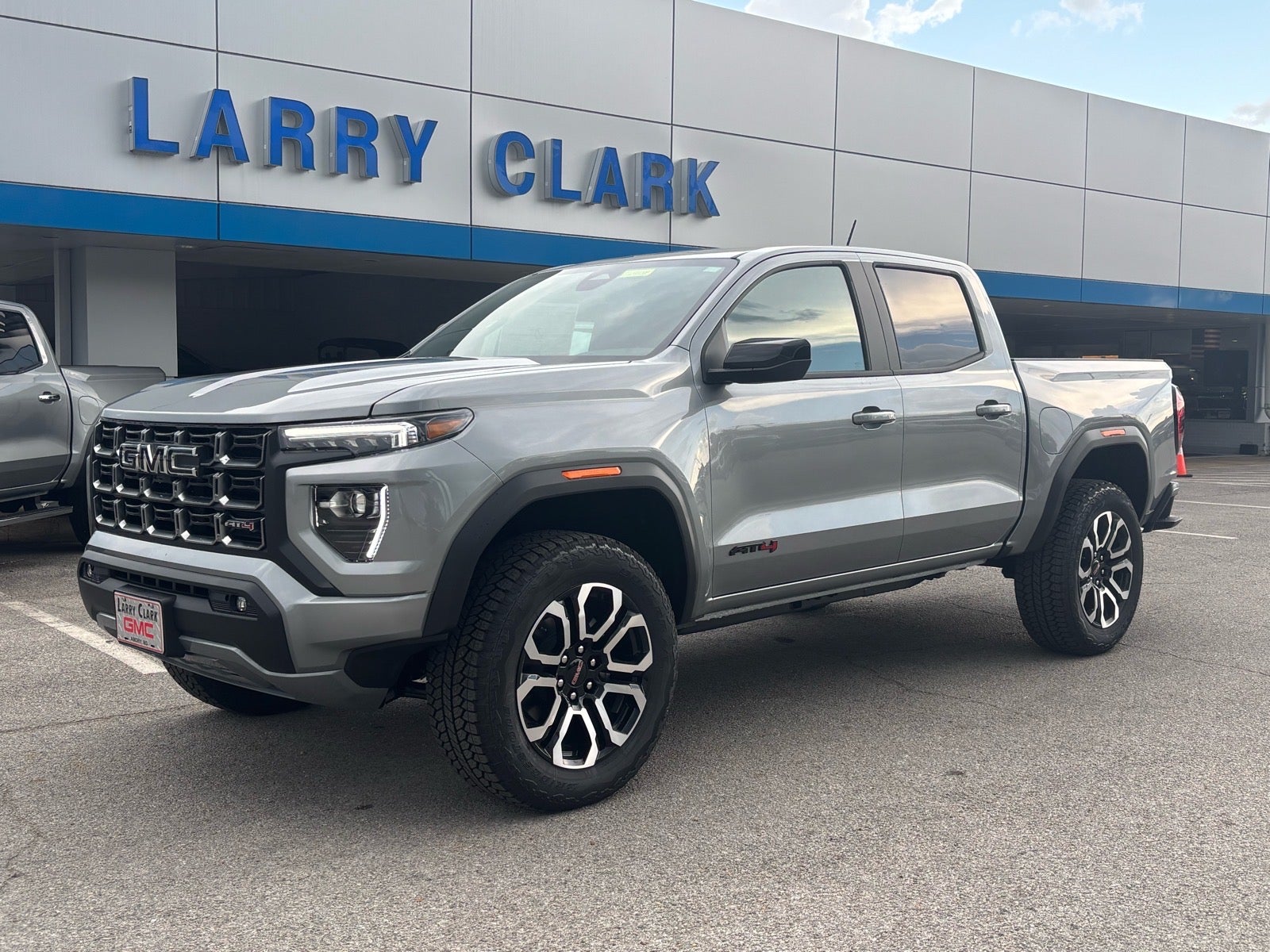 2026 GMC Canyon AT4 in Sterling Metallic — front three-quarter view