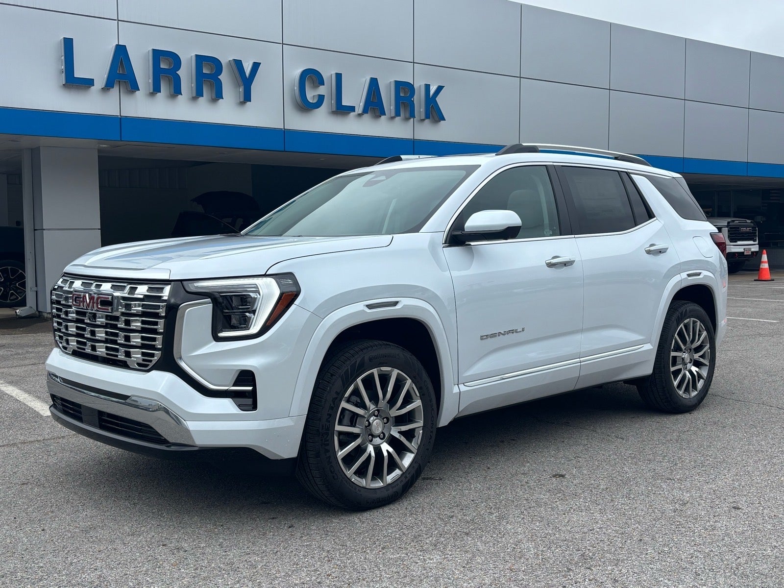 2026 GMC Terrain Denali in Glacier White Tricoat — front three-quarter view